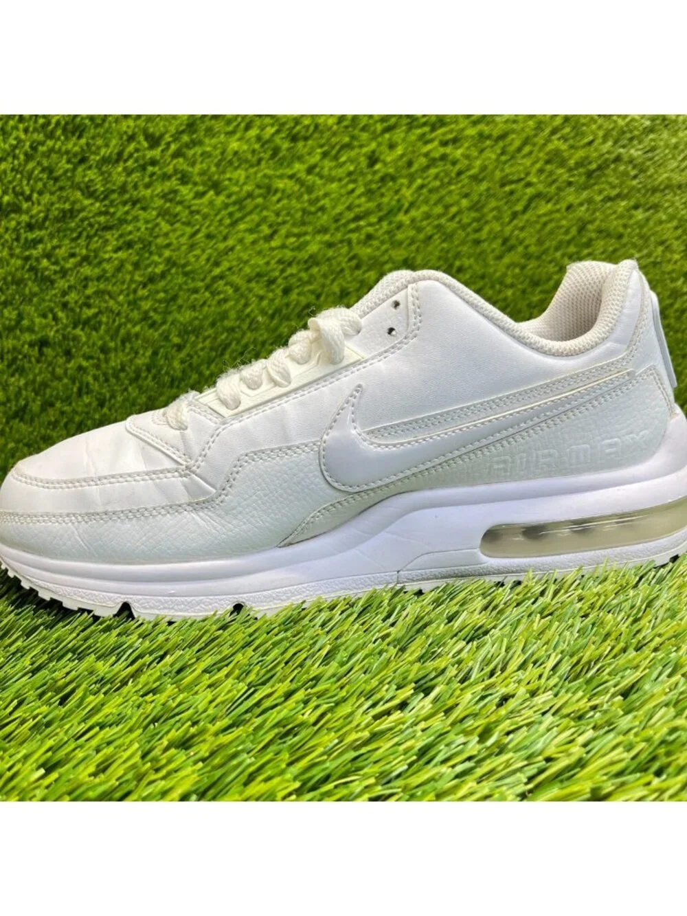 Nike Air Max LTD 3 Mens Size 7.5 Triple White Athletic Leather Shoes Sneakers